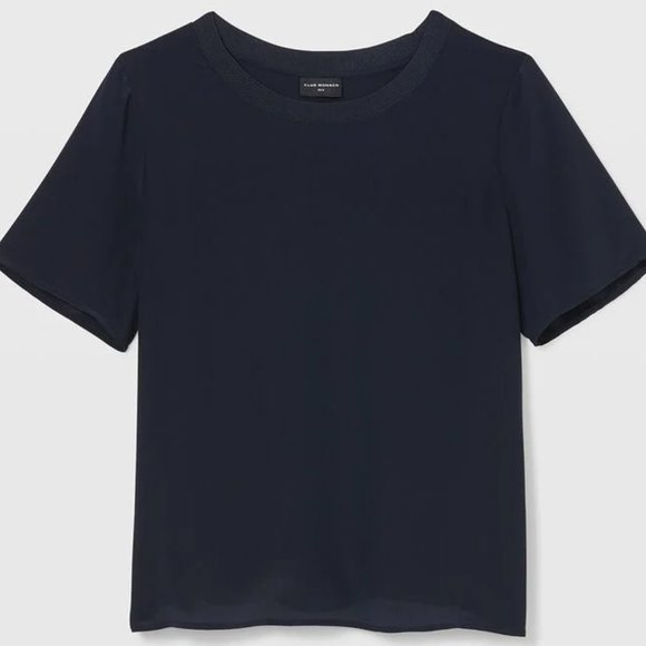 Club Monaco Tops - NWT $179 CLUB MONACO Sz XS mulberry SILK TOP blouse blue